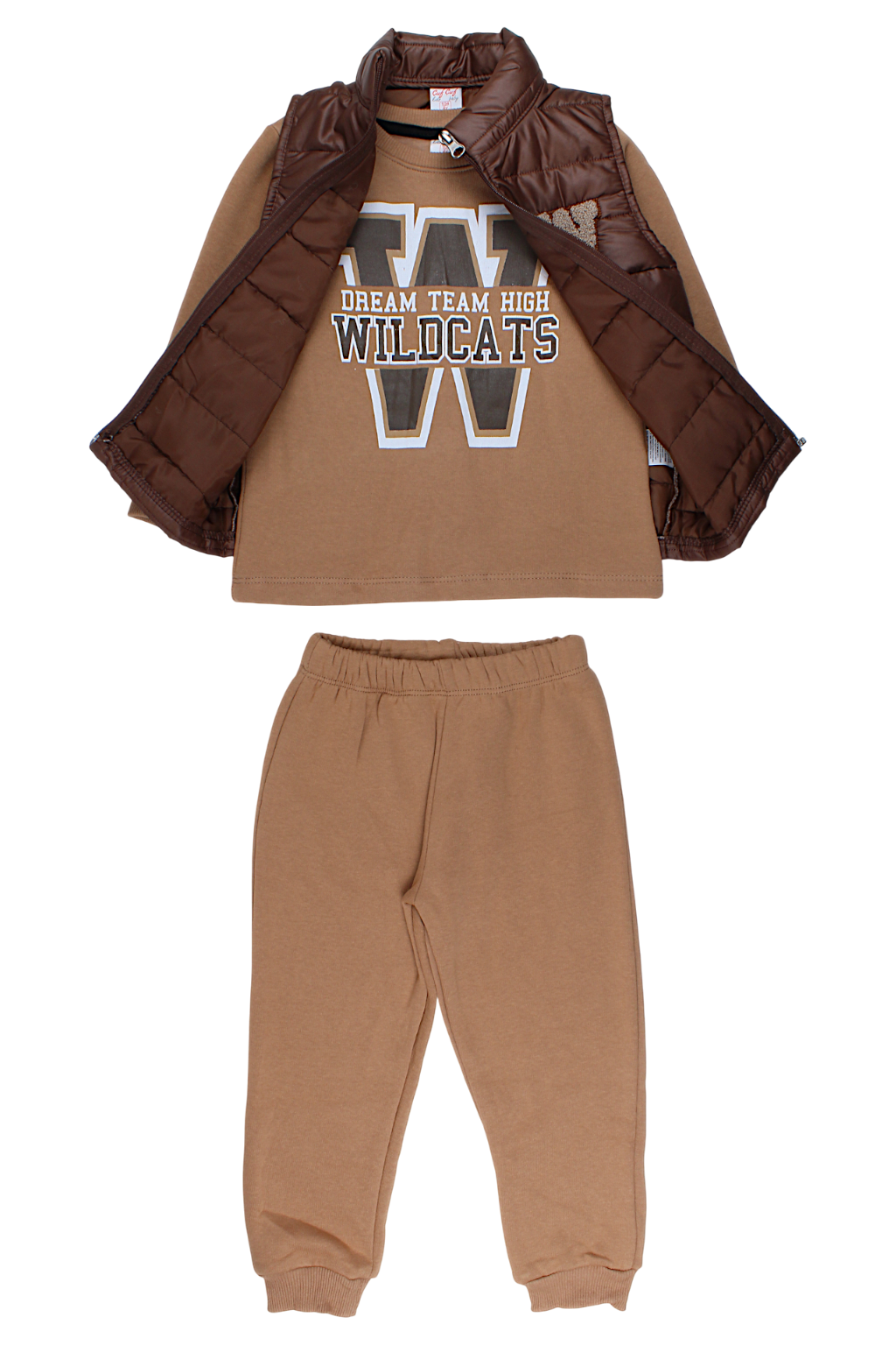 Boy's chocolate Guf Guf baby tracksuit with vest 318-28825-17