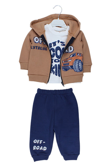 Set of 3 pieces Car for boys beige Three Star 320K-241025-1