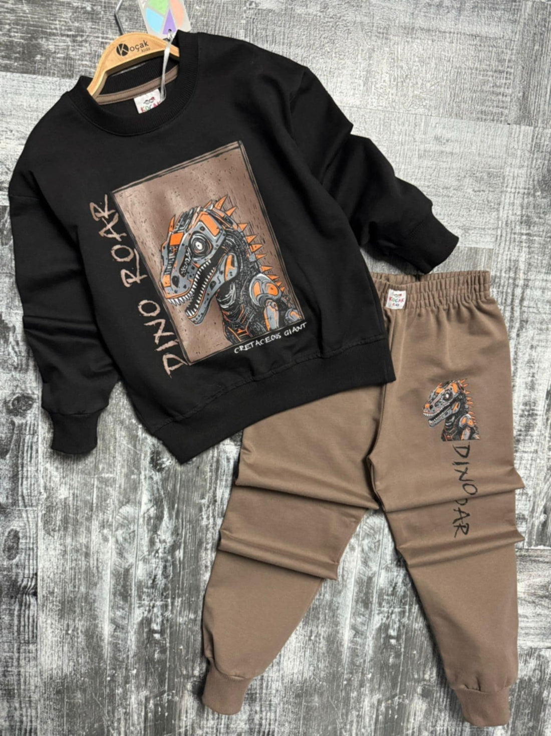 Dinoroar tracksuit for boys, brown, Kocak 1323-7825-4