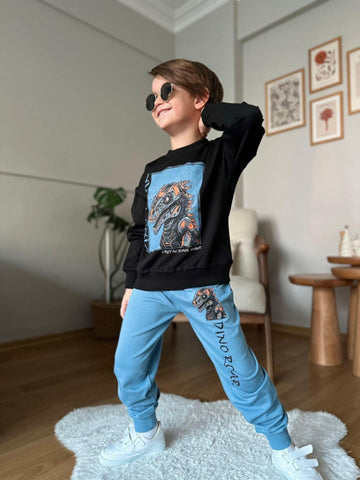 Dinoroar Boy's Blue Tracksuit Blanket 1323-7825-35