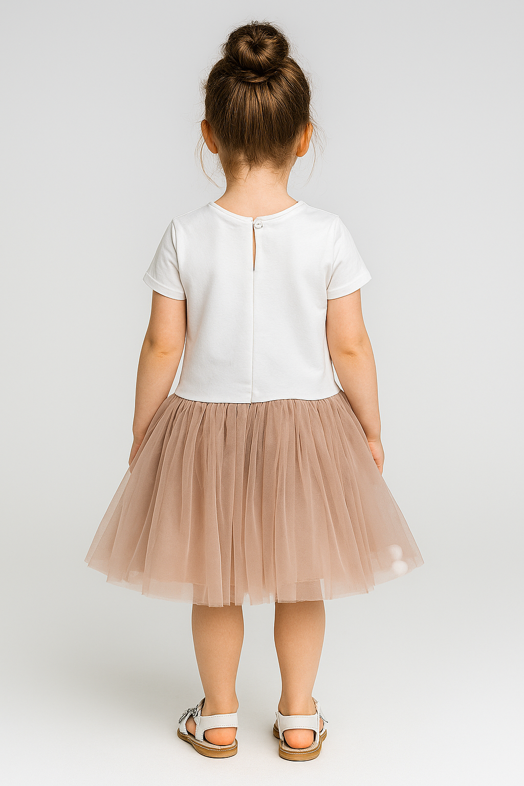 Beige bubble dress for girls Guliwerkids 3327-2725