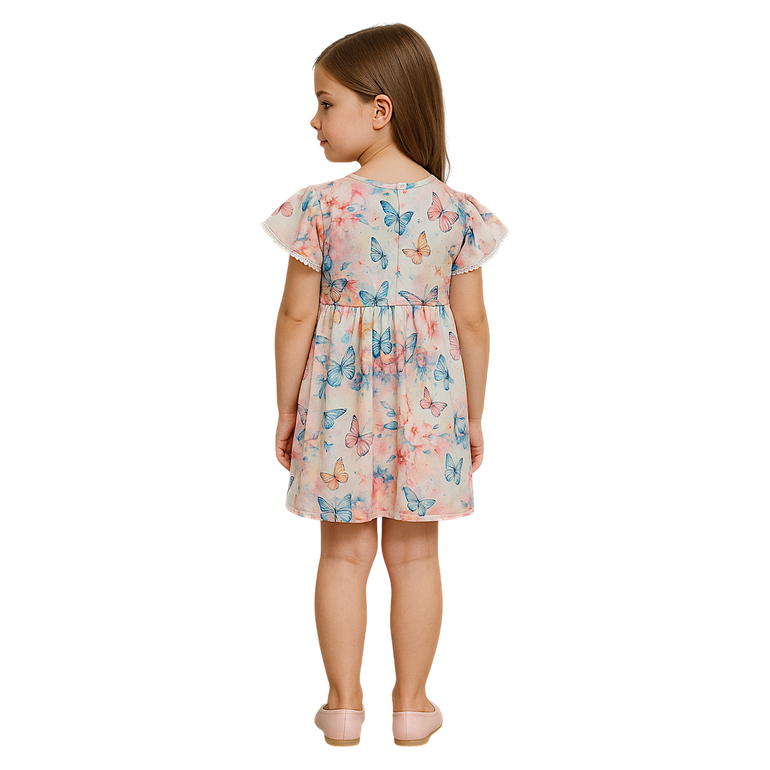 Girls' pink butterfly dress Guliwerkids 3425-30525-40