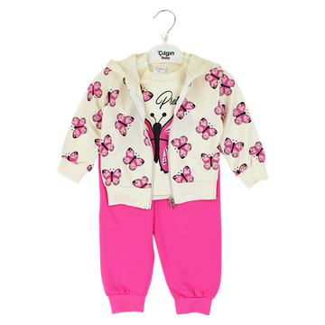 Tracksuit 3 pieces butterfly girl fuchsia Cilgin Baby 3639-27225-21