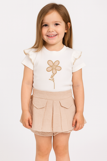 Beige skirt and shorts set for girls Lumia Baby 4005-24625