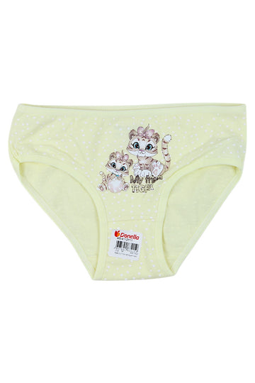 Girls' panties, yellow cat briefs, Donella 4112Y11-9725-50