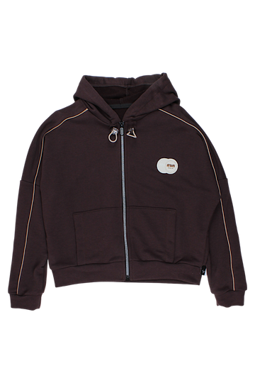 Girls' chocolate zip-up sweatshirt Tess 4115-28825