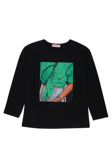 Blouse screen green shirt girls black Your Word 4125-12925
