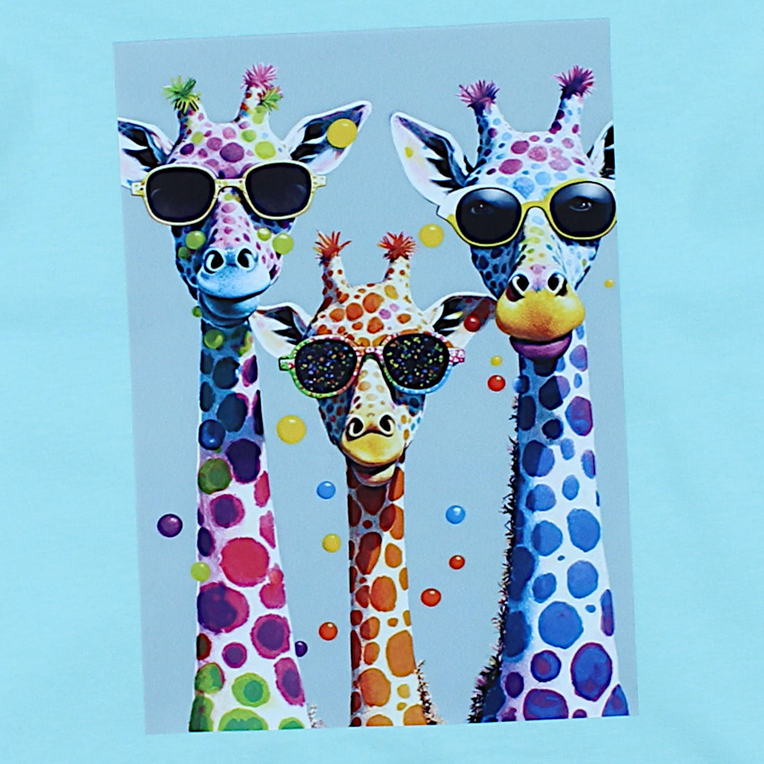 Girls' blouse 3 giraffes turquoise Your Word 4323-28425-44