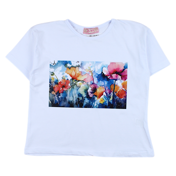 Girls' white flower blouse Your Word 4328-2425-3