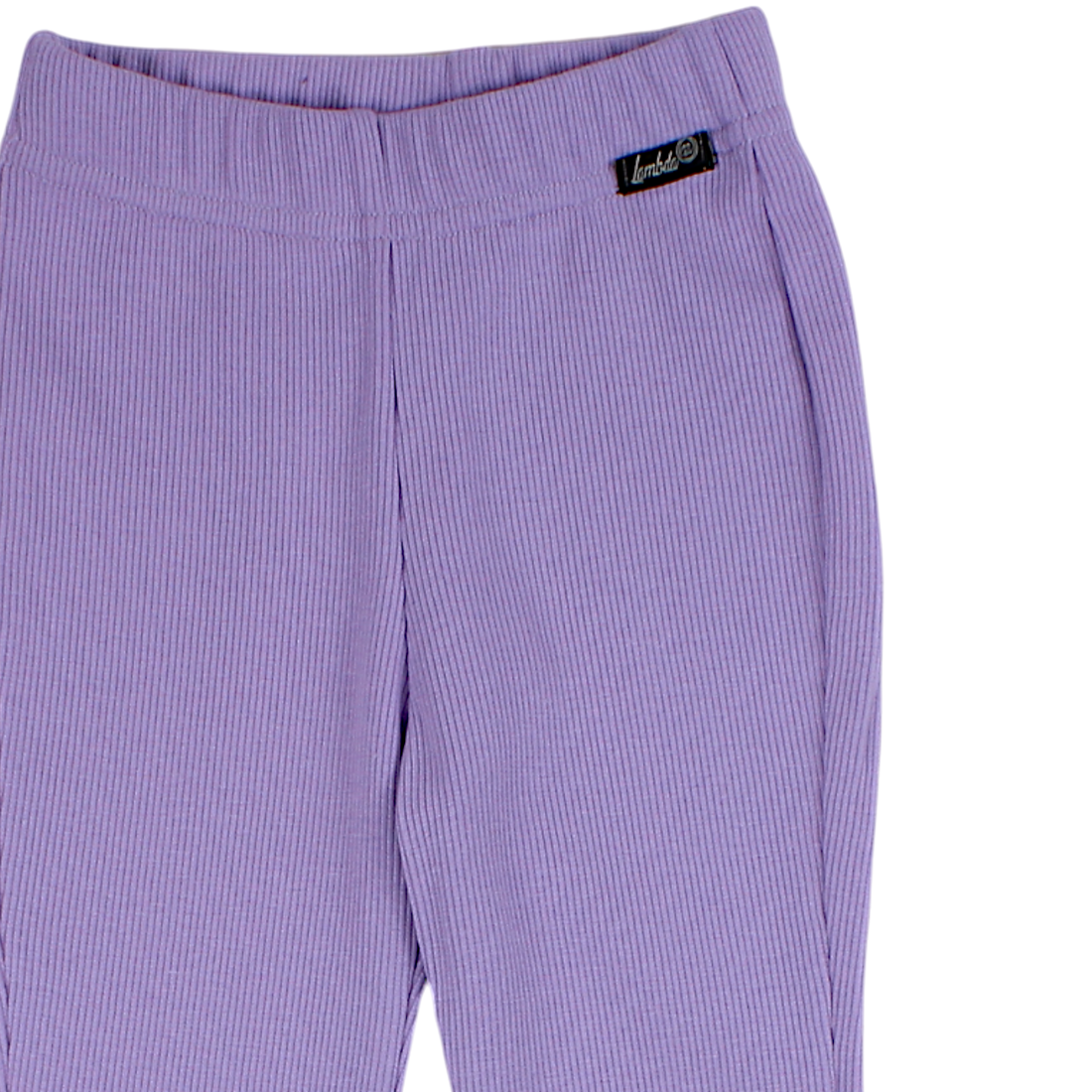 Girls' flared trousers with stripes, lilac, Lambda 4350-6525-29