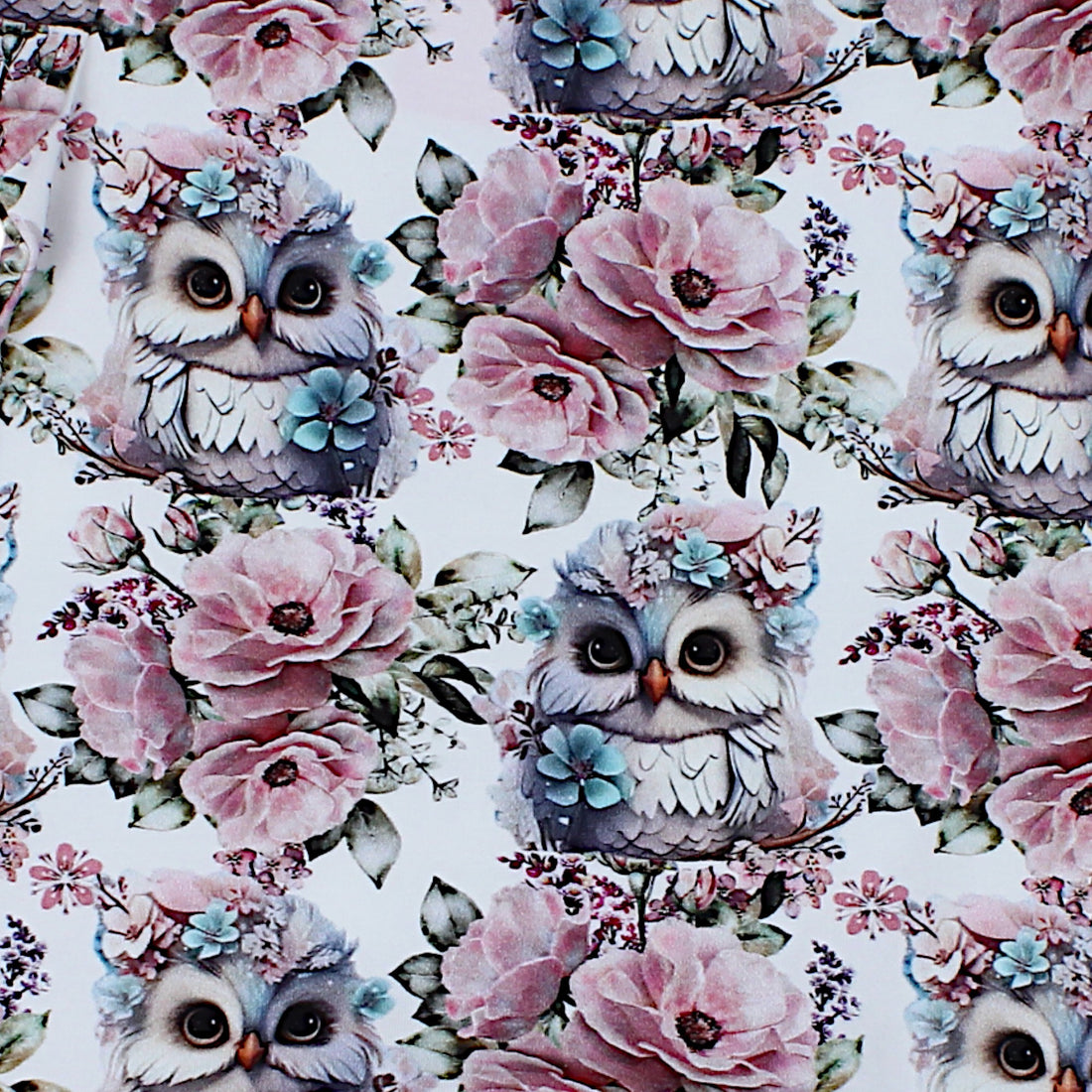 Owl dress digital print girl pink Natalia 4355-2425-40