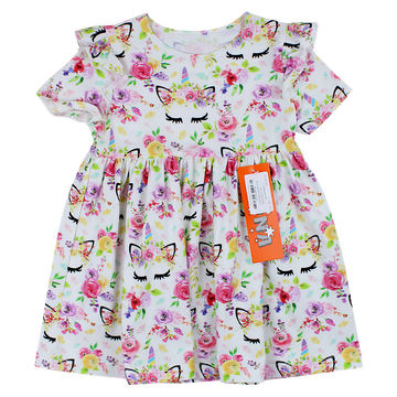 Mona pink cotton dress for girls 4356-6525-40