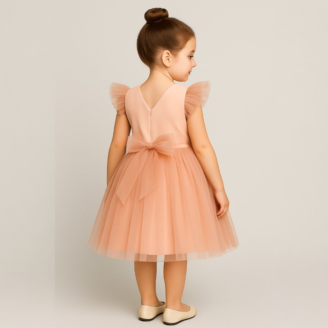 Girls' tulle dress, powder pink, Guliwerkids 4901-15425