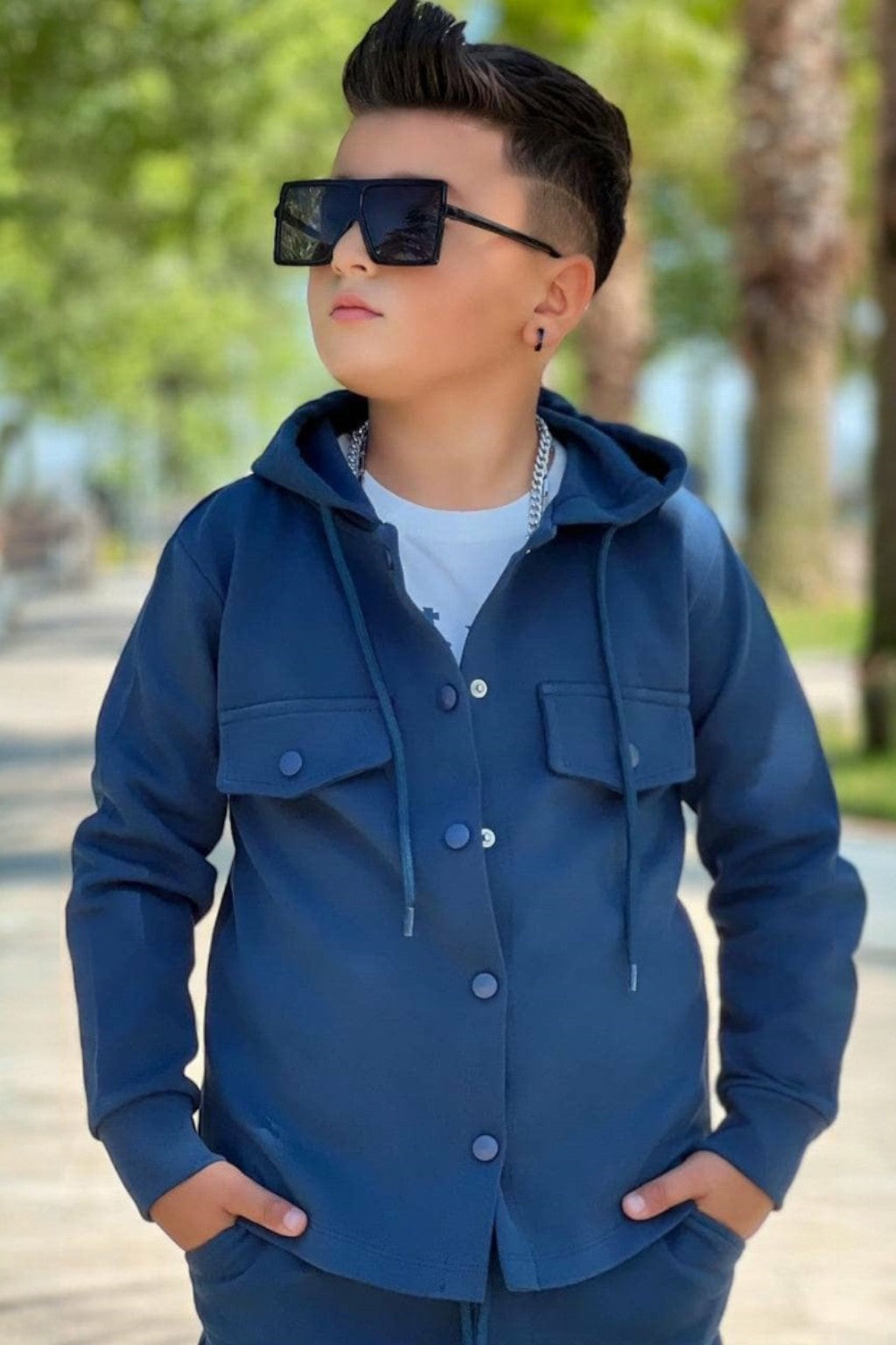 Elegant and sporty boy's navy blue set Surprise 5001-251125