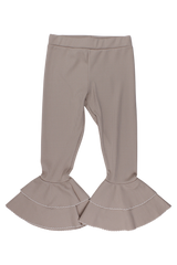Girls' flared trousers with ruffles, beige, Timi 51592-20825-1