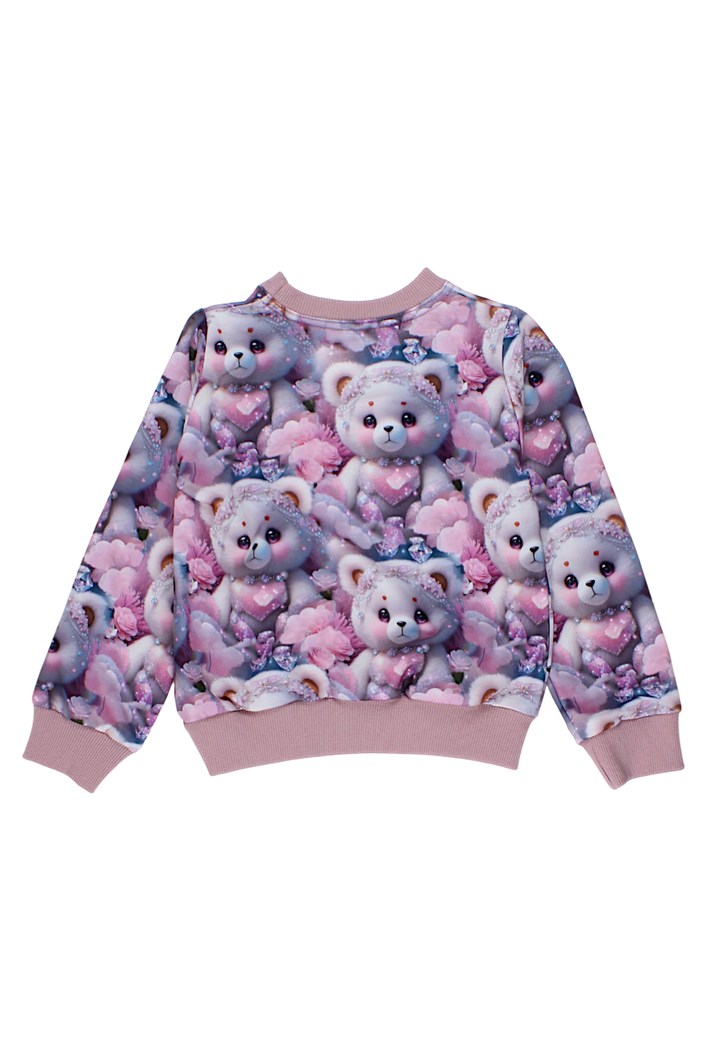 Teddy Bear sweatshirt, digital print, powder pink, for girls, Guliwerkids 5213-16925