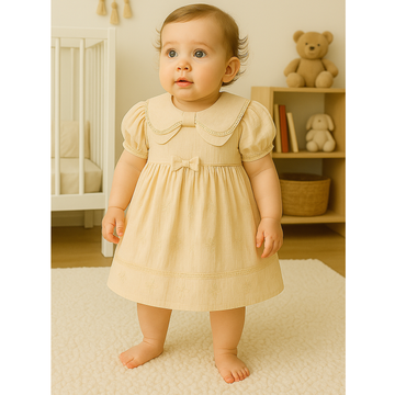 Girl's muslin dress cream cream My Lusa 3011-16525-28