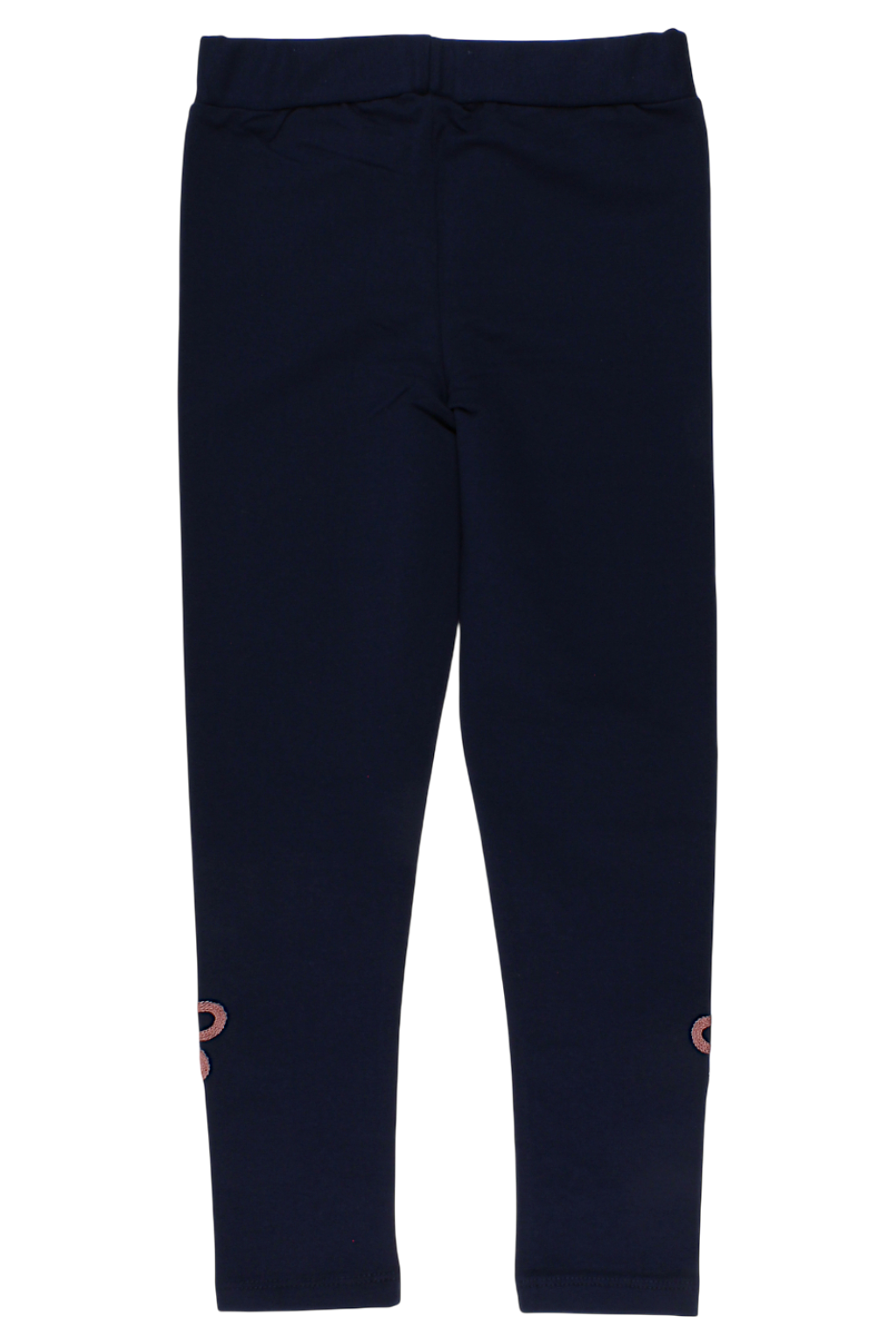 Girls' cotton leggings with embroidery, navy blue, Timi 60512-20825-23