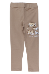Teddy bear leggings for girls beige Timi 60521-17925-1