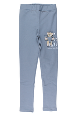 Teddy bear leggings for girls, ash grey, Timi 60521-17925