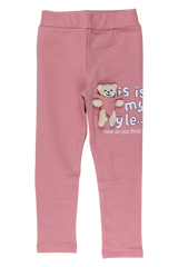 Teddy bear leggings for girls, powder pink, Timi 60521-17925