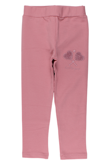 Girls' tennis racket leggings, dusty pink, Timi 60524-17925