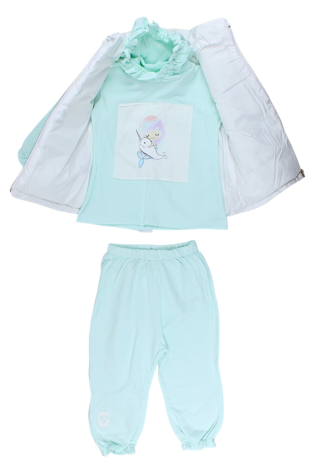 Set with a girl's vest, white Boncuk 6084-6825-3