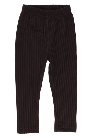 Girls' velvet leggings with stripes, chocolate Dresmoda 6266-26925-17