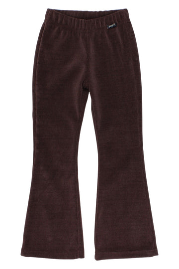 Girls' velvet bell bottoms, chocolate, Lambda 6267-26925