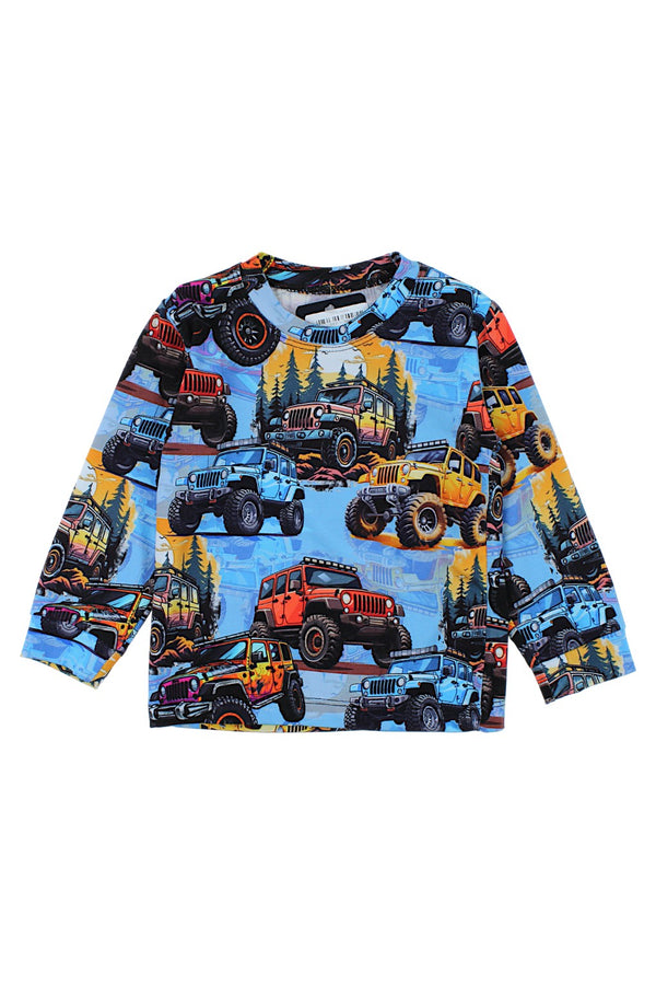 Boy's blue jeep digital print blouse Amir 6272-51125