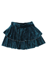 Velvet skirt with ruffles for girls, green Timi 64506-81025
