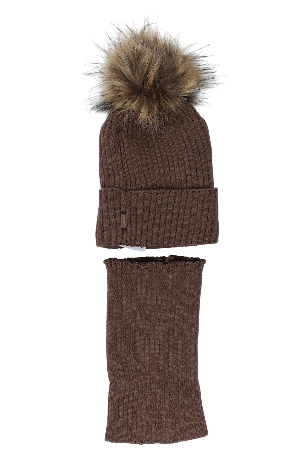 Boy's hat and scarf set chocolate Agbo 6499-221025