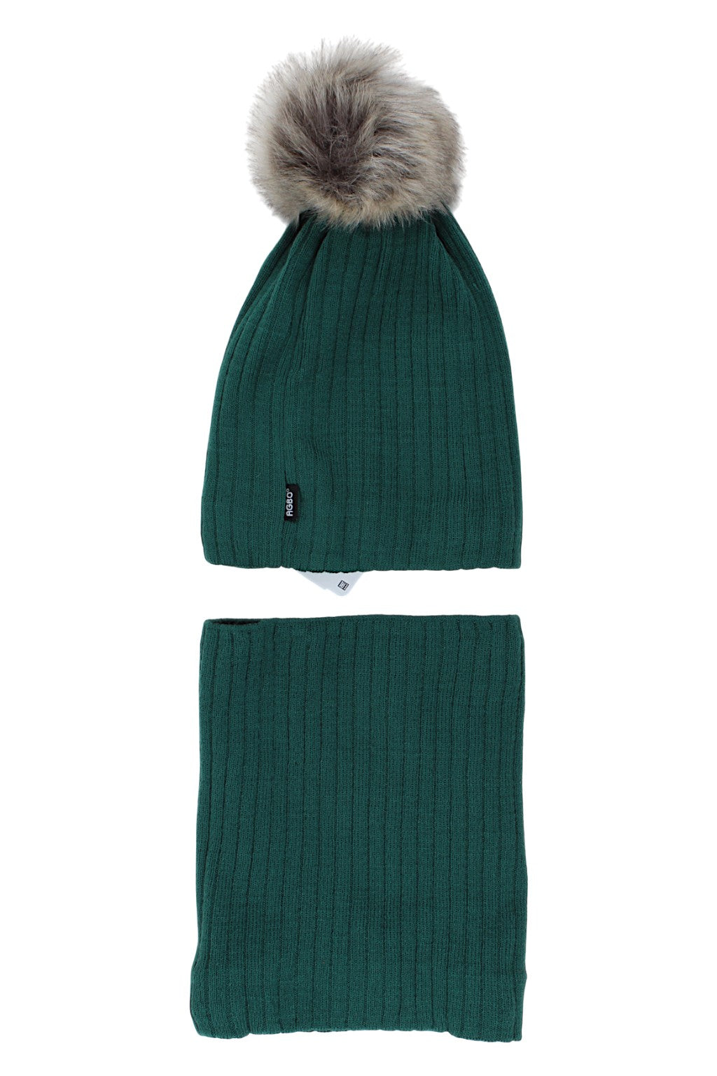 Boy's hat and scarf set, green, Agbo 6530-221025