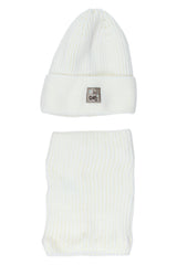 Cream hat and scarf set for girls Agbo 6617-221025