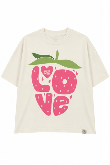 Koszulka Love over dziewczęca krem Kamir 6895-29526