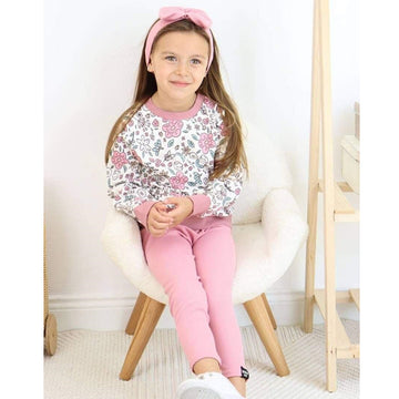 Set of 3 pieces, blouse, leggings, headband, girly pink Wolf 6899-27225-40
