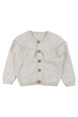 Beige ruffle cardigan for girls Becol 7049-19825-1