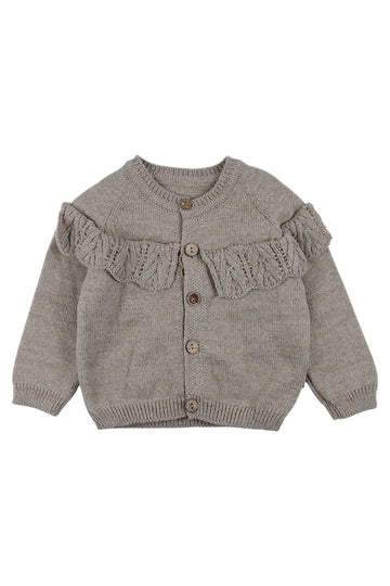 Girls' ruffle cardigan cappuccino Becol 7049-251125