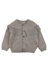 Girls' ruffle cardigan cappuccino Becol 7049-251125