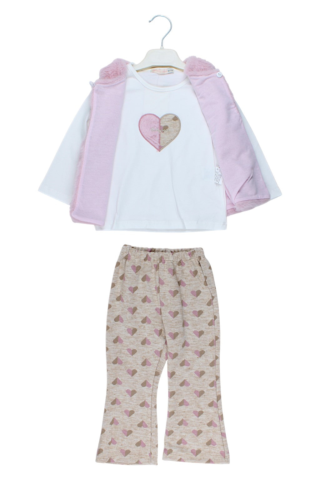 3-piece set with vest, girly pink, Baby rose 7844-241025