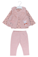 3-piece girly pink set Baby Rose 7851-11925