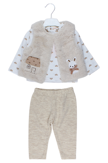 3-piece heart set, girly beige, Baby Rose 7851-11925