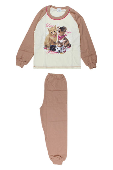 Beige girls' pajamas Sukces 8086-221025-1