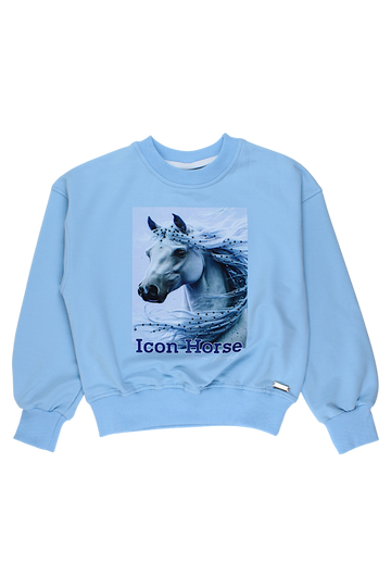 Blue girl's sweatshirt with a horse La loca 9087-28825