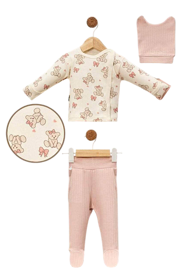 Girls' layette set, dusty pink, Bebycan 9415-251125