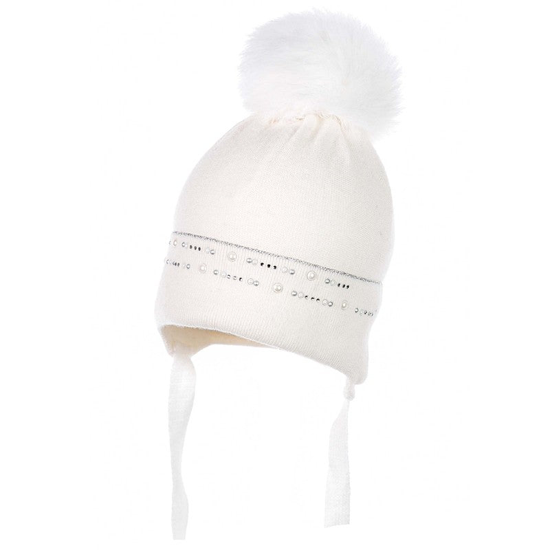 ALTINA III Czapka zimowa dziewczęca Jamiks JZD063 kolor ekri -  - #tag1# - #tag2# - #tag3# - #tag4#