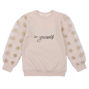 Bluza Believe dziewczynka beż 18512-11223  GKMOD -  - #tag1# - #tag2# - #tag3# - #tag4#