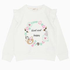 Girl's Happy sweatshirt cream Breeze 19228-10924 GKMOD