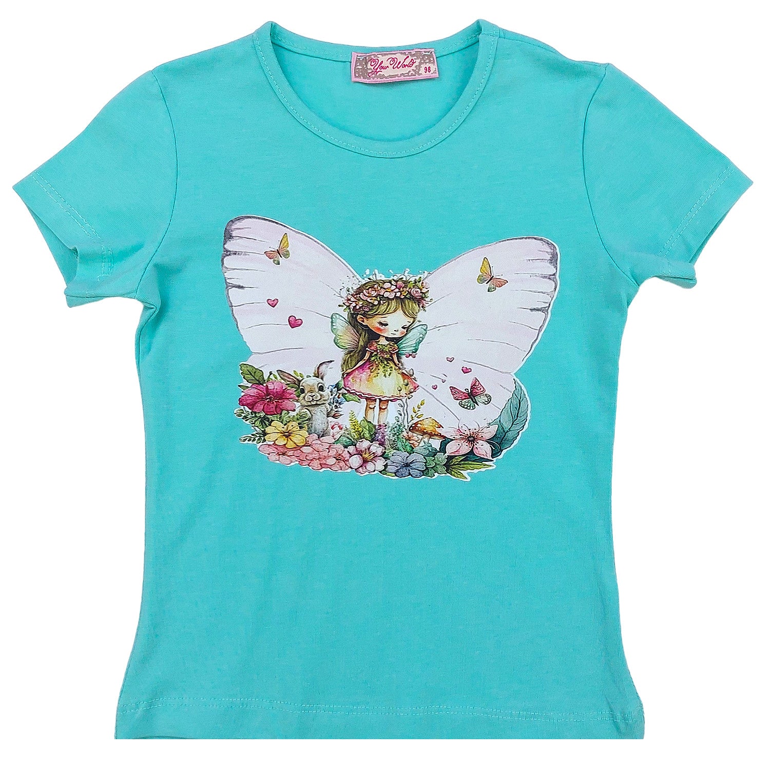 Bluzka Motyl dziewczynka mięta 463-9724 GKMOD -  - #tag1# - #tag2# - #tag3# - #tag4#