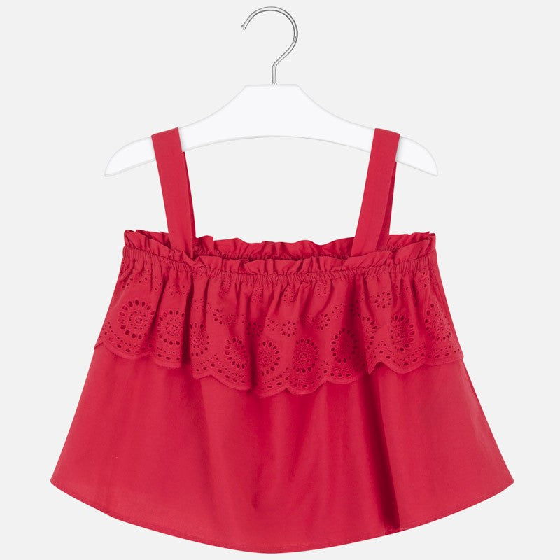 Bluzka luźna z haftem dziewczynka Mayoral 6171-79 malina -  - #tag1# - #tag2# - #tag3# - #tag4#